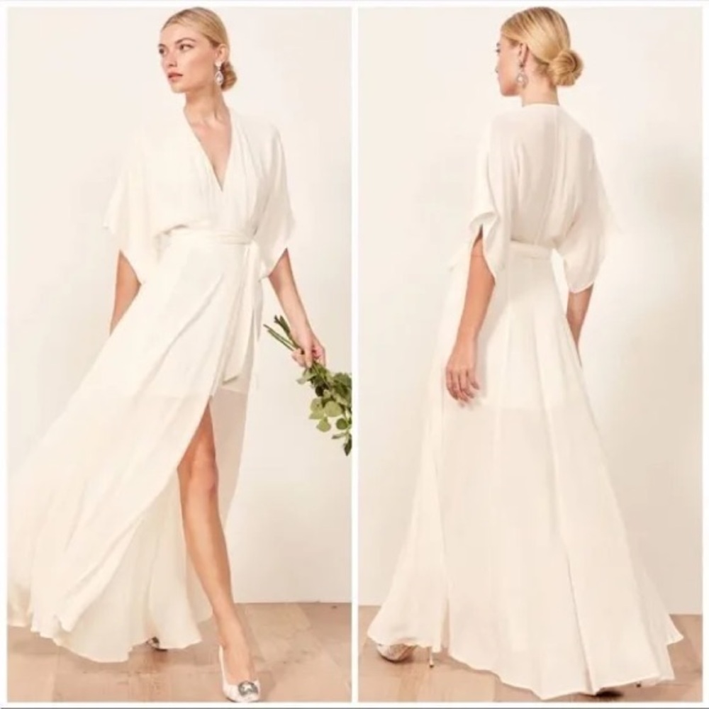 REFORMATION // Winslow wrap dress in white (nwt)